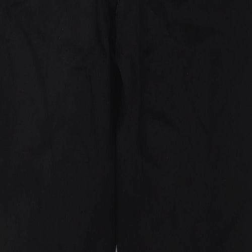 Marks and Spencer Womens Black Cotton Straight Jeans Size 10 L27 in Regular Zip
