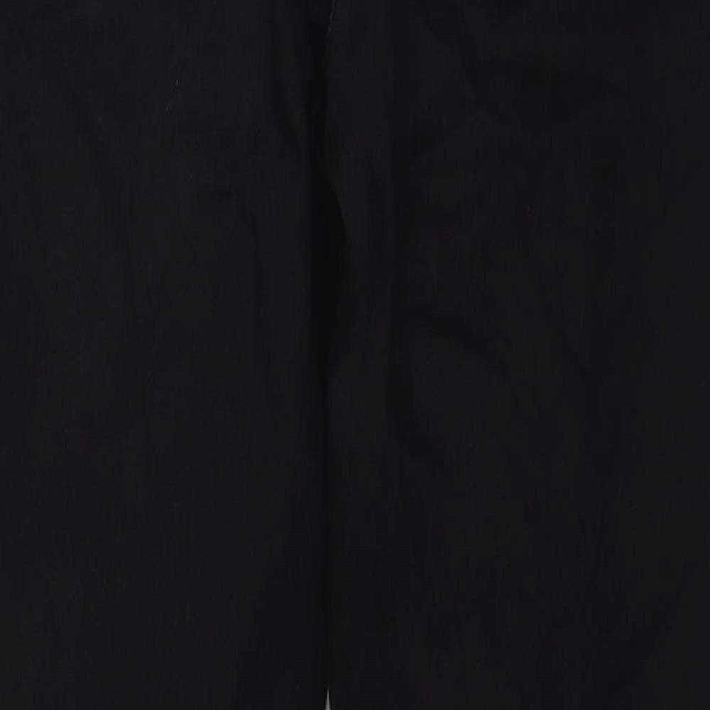 Marks and Spencer Womens Black Cotton Straight Jeans Size 10 L27 in Regular Zip
