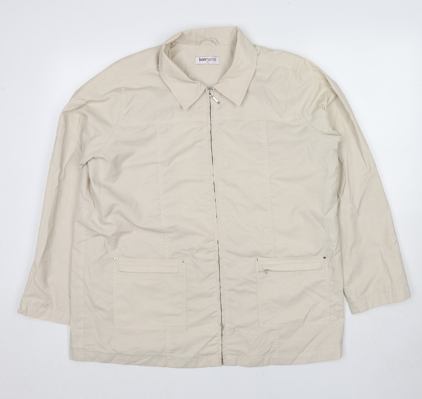 Bonmarché Womens Beige Jacket Size M Zip