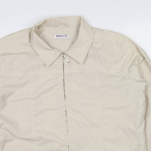 Bonmarché Womens Beige Jacket Size M Zip