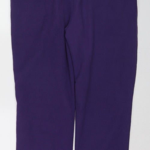 Damart Womens Purple Polyester Jogger Trousers Size 18 L28 in Regular Drawstring