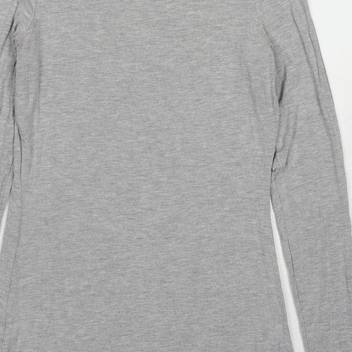 ASOS Womens Grey Viscose Basic T-Shirt Size 6 V-Neck