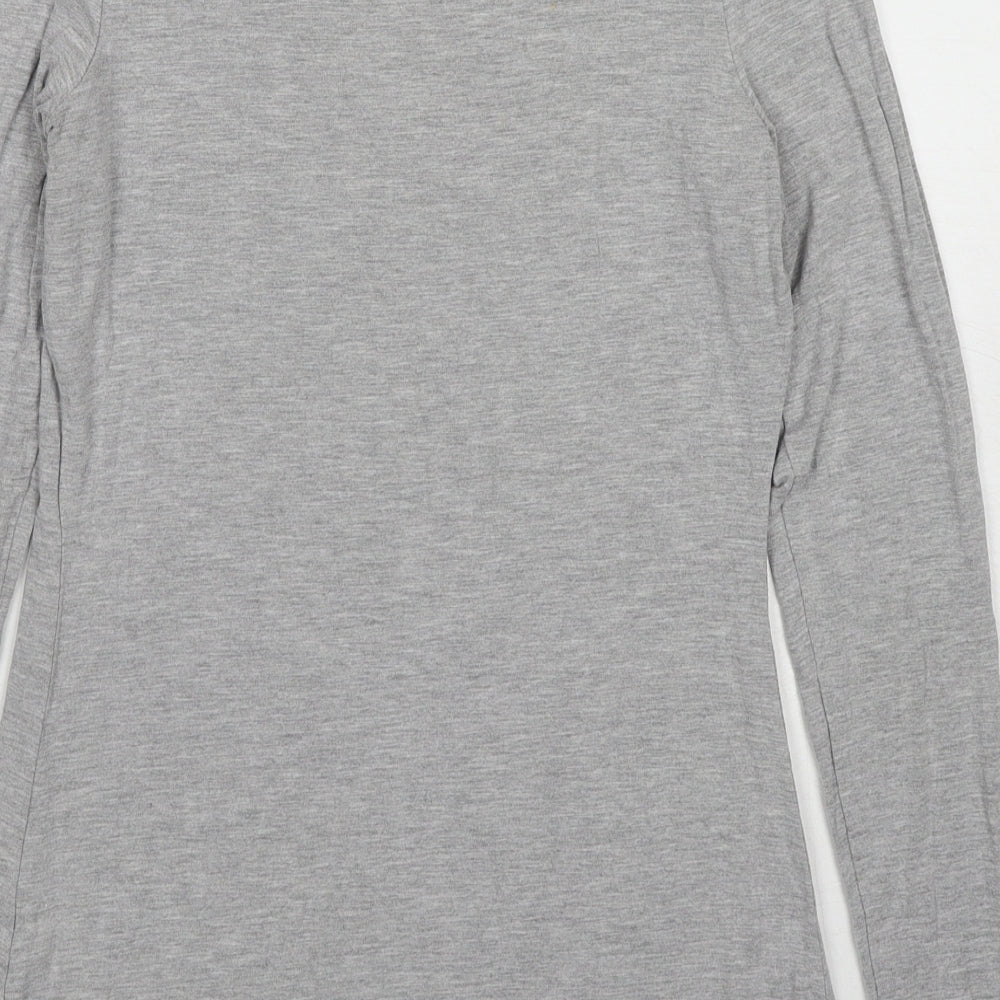 ASOS Womens Grey Viscose Basic T-Shirt Size 6 V-Neck