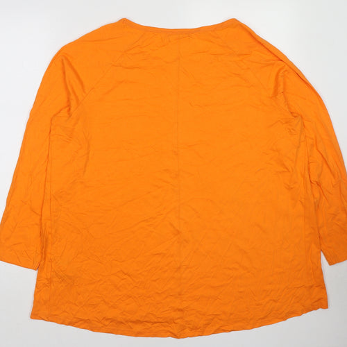 BPC Collection Womens Orange Cotton Basic T-Shirt Size XL Crew Neck