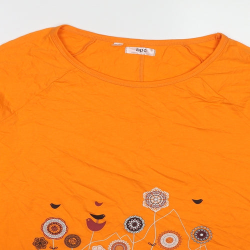 BPC Collection Womens Orange Cotton Basic T-Shirt Size XL Crew Neck