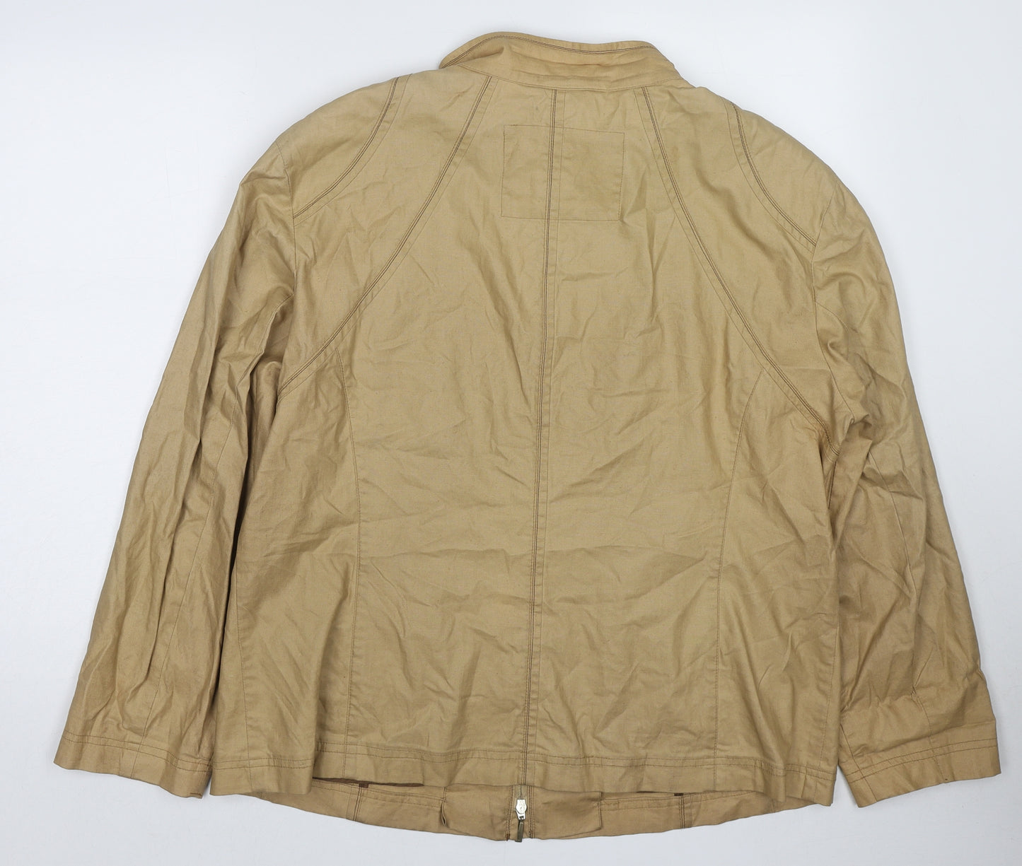 Isabell Womens Beige Jacket Size 20 Zip