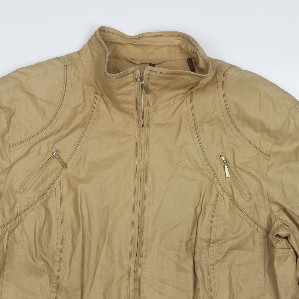 Isabell Womens Beige Jacket Size 20 Zip