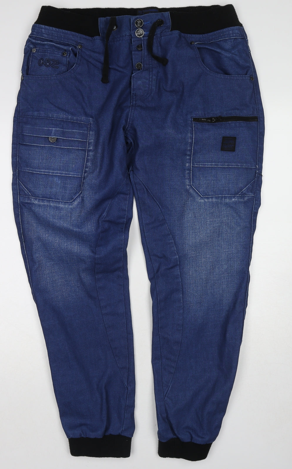 Working Class Hero Mens Blue Cotton Tapered Jeans Size 40 in L31 in Regular Zip - Cargo