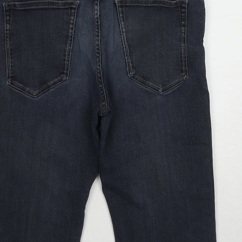 HUGO BOSS Mens Blue Cotton Biker Shorts Size 34 in L14 in Regular Zip