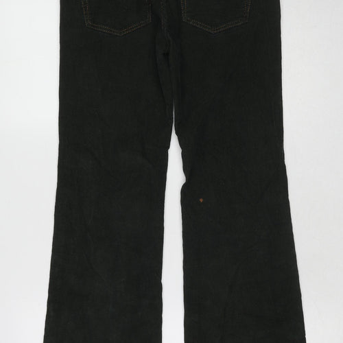 Superdry Womens Green Cotton Trousers Size 28 in L31 in Regular Zip