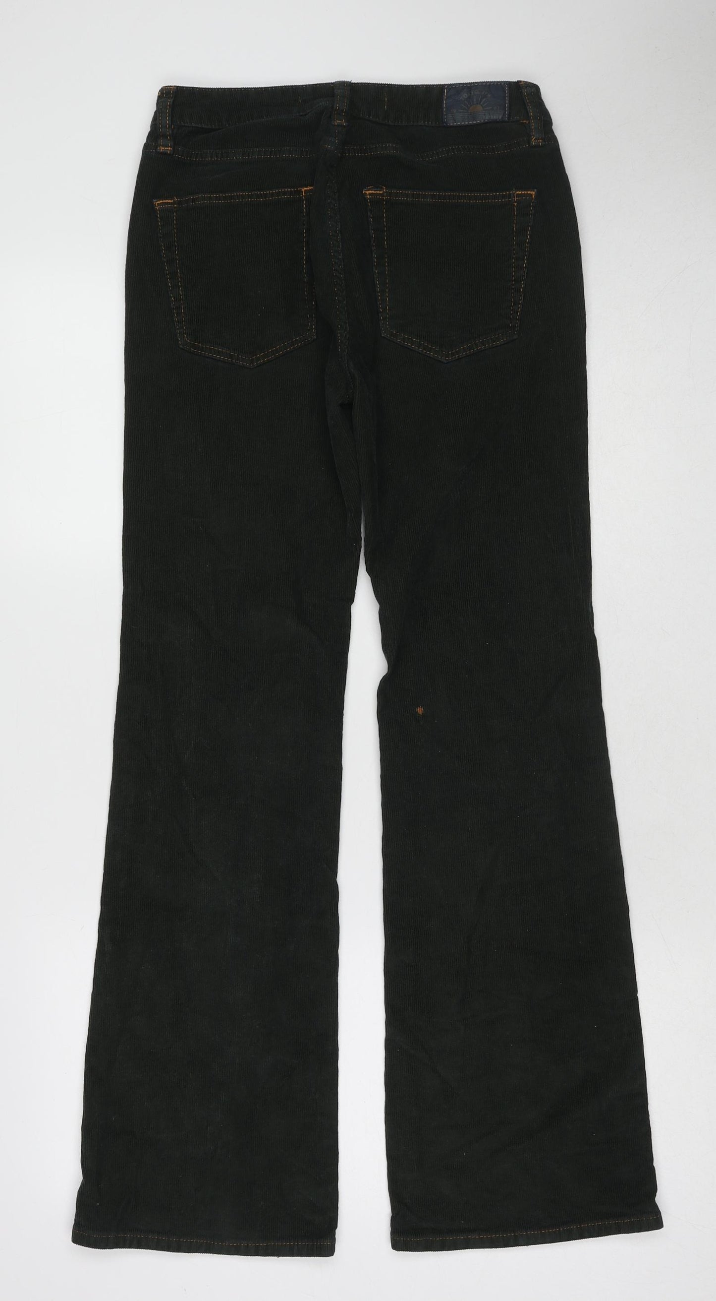 Superdry Womens Green Cotton Trousers Size 28 in L31 in Regular Zip