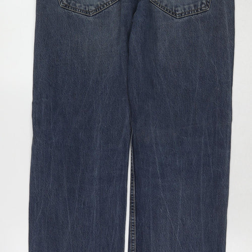 Levi's Womens Blue Cotton Straight Jeans Size 32 in L30 in Regular Zip