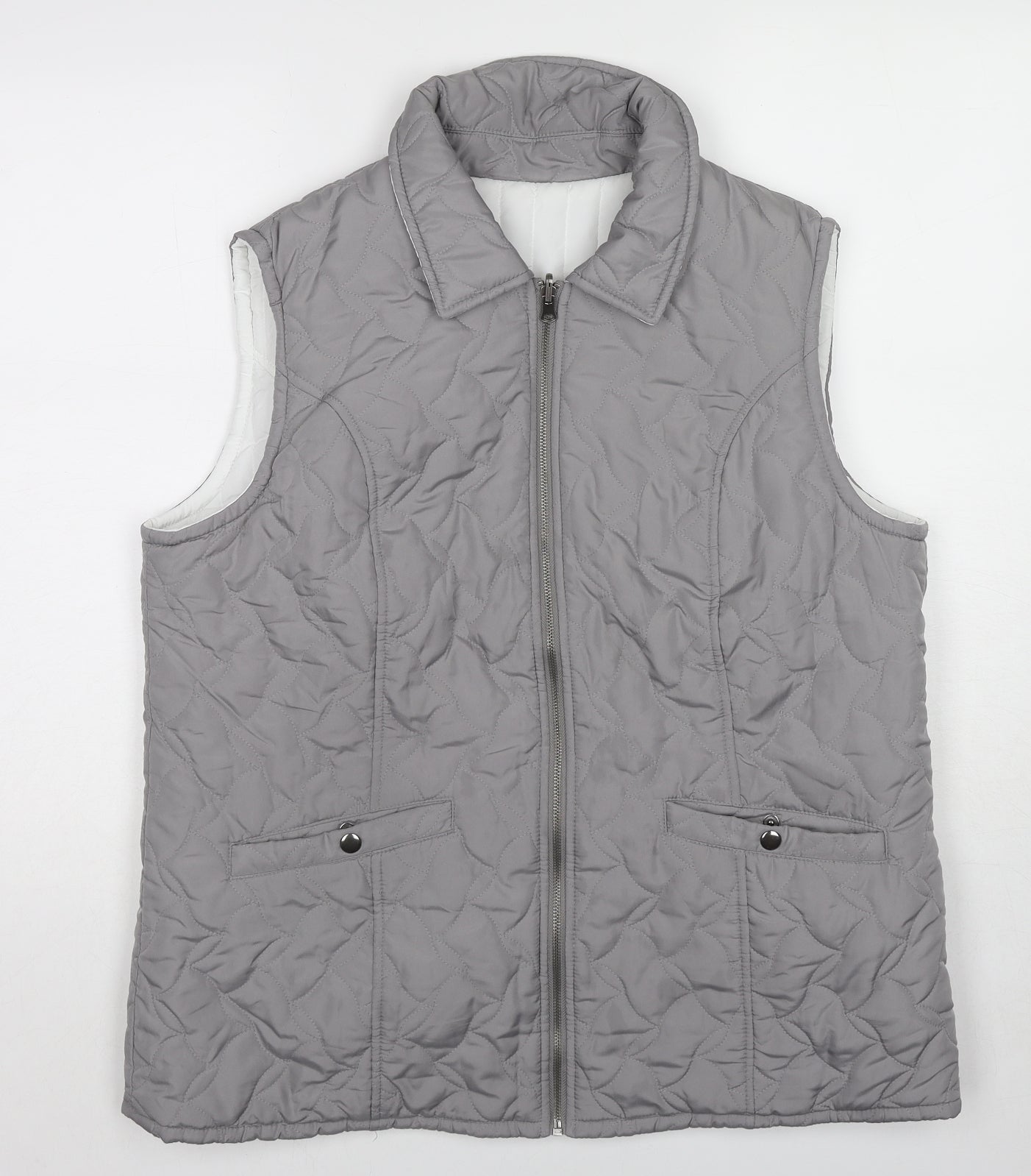 Damart Womens Grey Gilet Jacket Size 18 Zip - Size 18-20