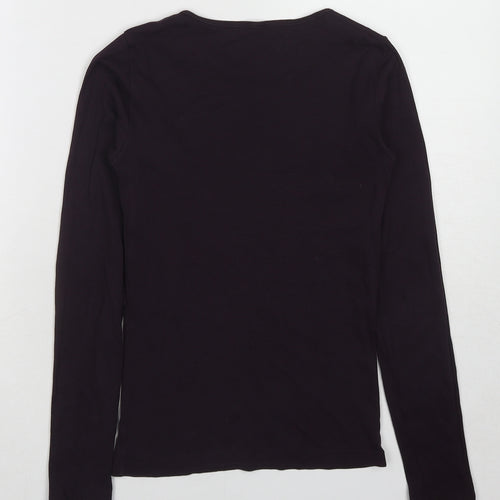 Gap Womens Purple Cotton Basic T-Shirt Size XS Round Neck