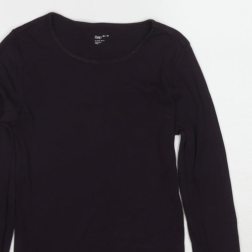 Gap Womens Purple Cotton Basic T-Shirt Size XS Round Neck