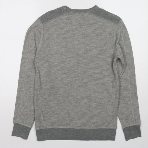 Gap Mens Grey Round Neck Cotton Pullover Jumper Size XS Long Sleeve