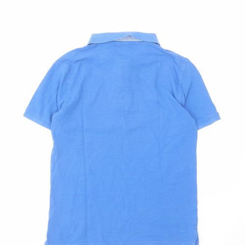 Marks and Spencer Boys Blue Cotton Pullover Polo Size 10-11 Years Collared Button