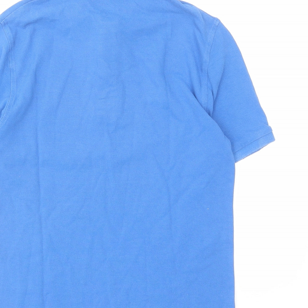 Marks and Spencer Boys Blue Cotton Pullover Polo Size 10-11 Years Collared Button
