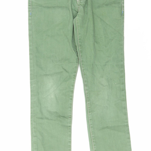 Mini Boden Girls Green Cotton Skinny Jeans Size 11 Years Regular Button