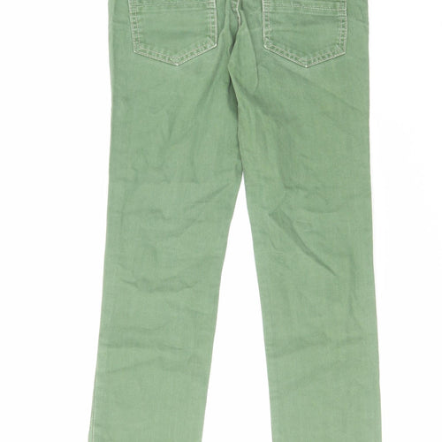 Mini Boden Girls Green Cotton Skinny Jeans Size 11 Years Regular Button