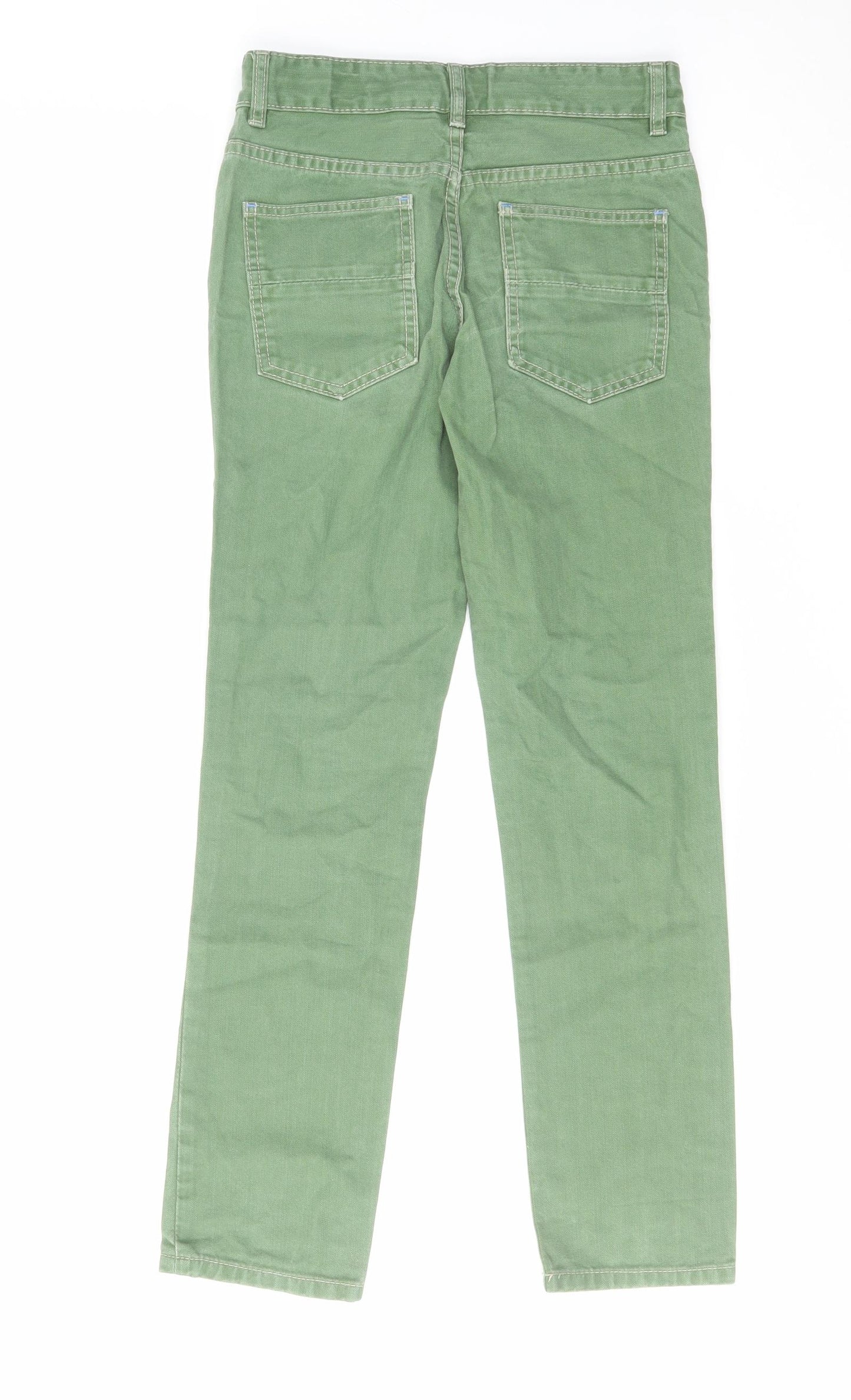 Mini Boden Girls Green Cotton Skinny Jeans Size 11 Years Regular Button