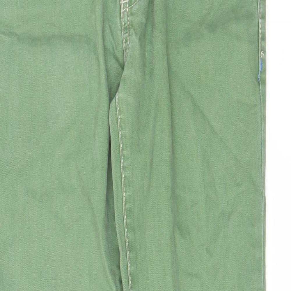 Mini Boden Girls Green Cotton Skinny Jeans Size 11 Years Regular Button