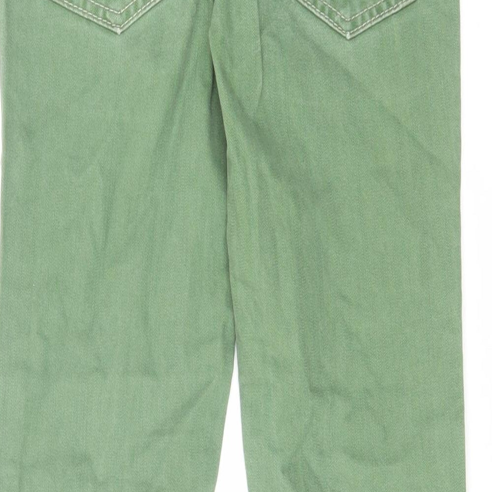 Mini Boden Girls Green Cotton Skinny Jeans Size 11 Years Regular Button