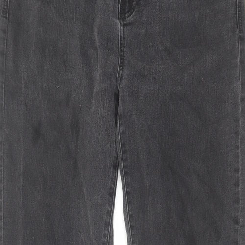 TU Womens Grey Cotton Straight Jeans Size 12 L29 in Regular Zip
