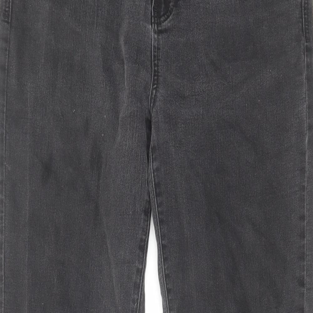 TU Womens Grey Cotton Straight Jeans Size 12 L29 in Regular Zip