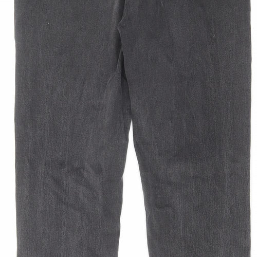 TU Womens Grey Cotton Straight Jeans Size 12 L29 in Regular Zip