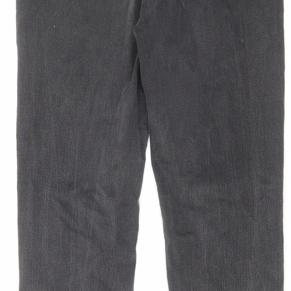 TU Womens Grey Cotton Straight Jeans Size 12 L29 in Regular Zip