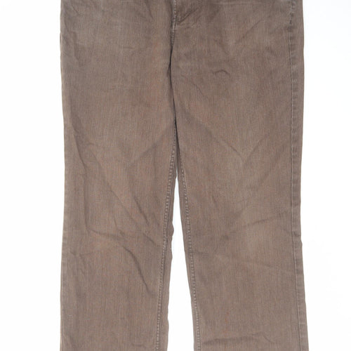 Maine Mens Brown Cotton Bootcut Jeans Size 38 in L31 in Regular Zip