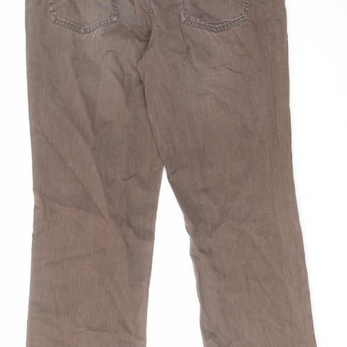 Maine Mens Brown Cotton Bootcut Jeans Size 38 in L31 in Regular Zip