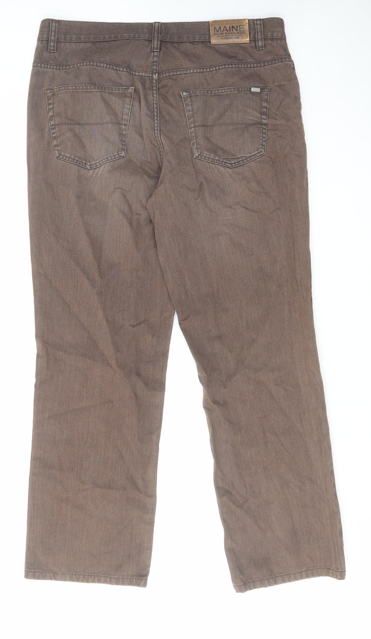 Maine Mens Brown Cotton Bootcut Jeans Size 38 in L31 in Regular Zip
