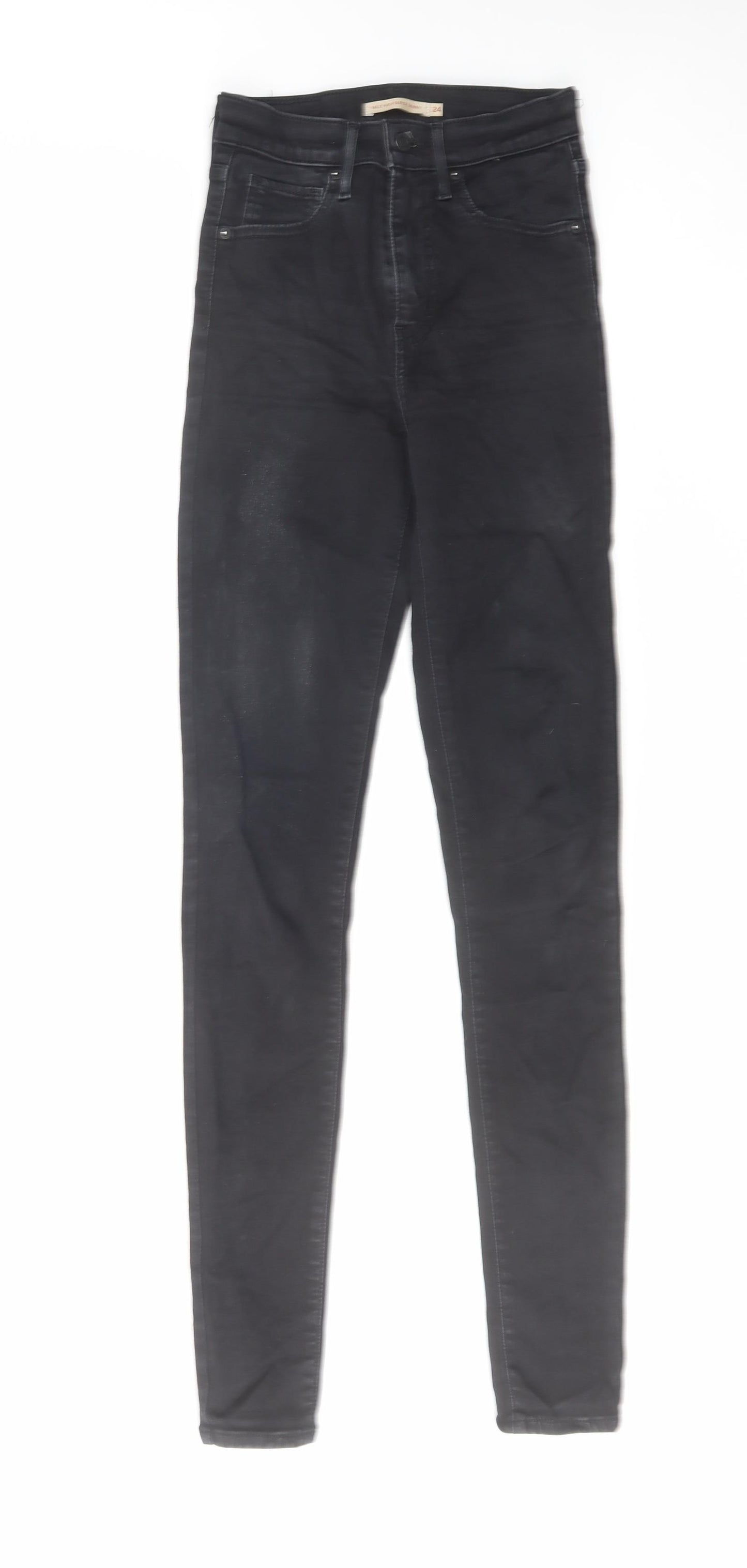 Levi's Womens Black Cotton Skinny Jeans Size 24 in L32 in Regular Zip