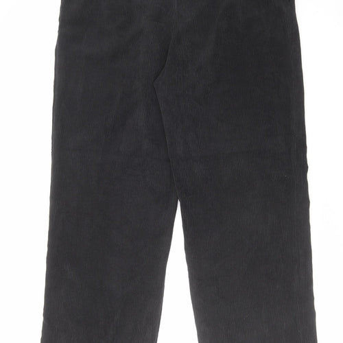 H&M Womens Black Polyester Trousers Size L L30 in Regular Zip