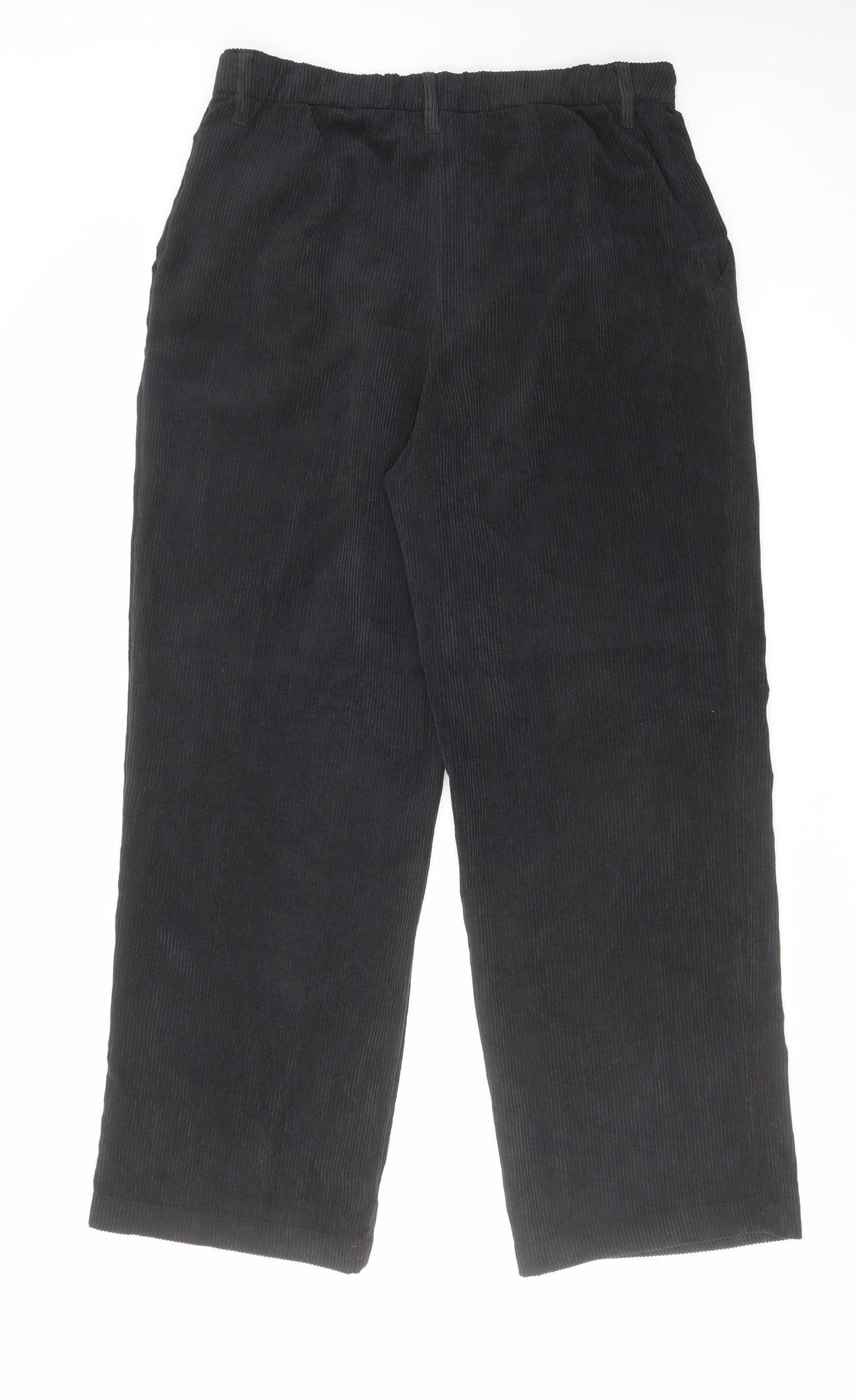 H&M Womens Black Polyester Trousers Size L L30 in Regular Zip