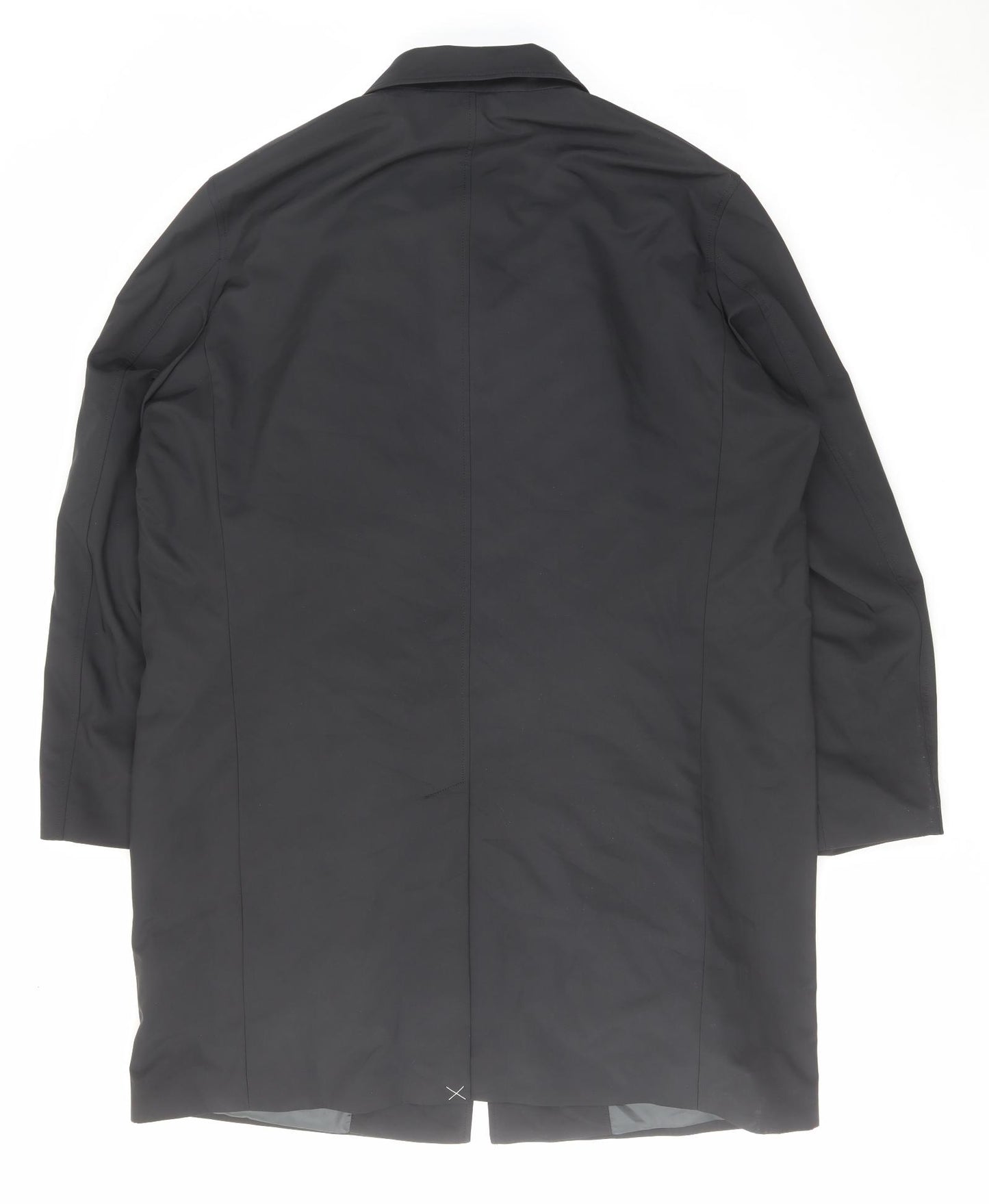 Marks and Spencer Mens Black Overcoat Coat Size XL Button