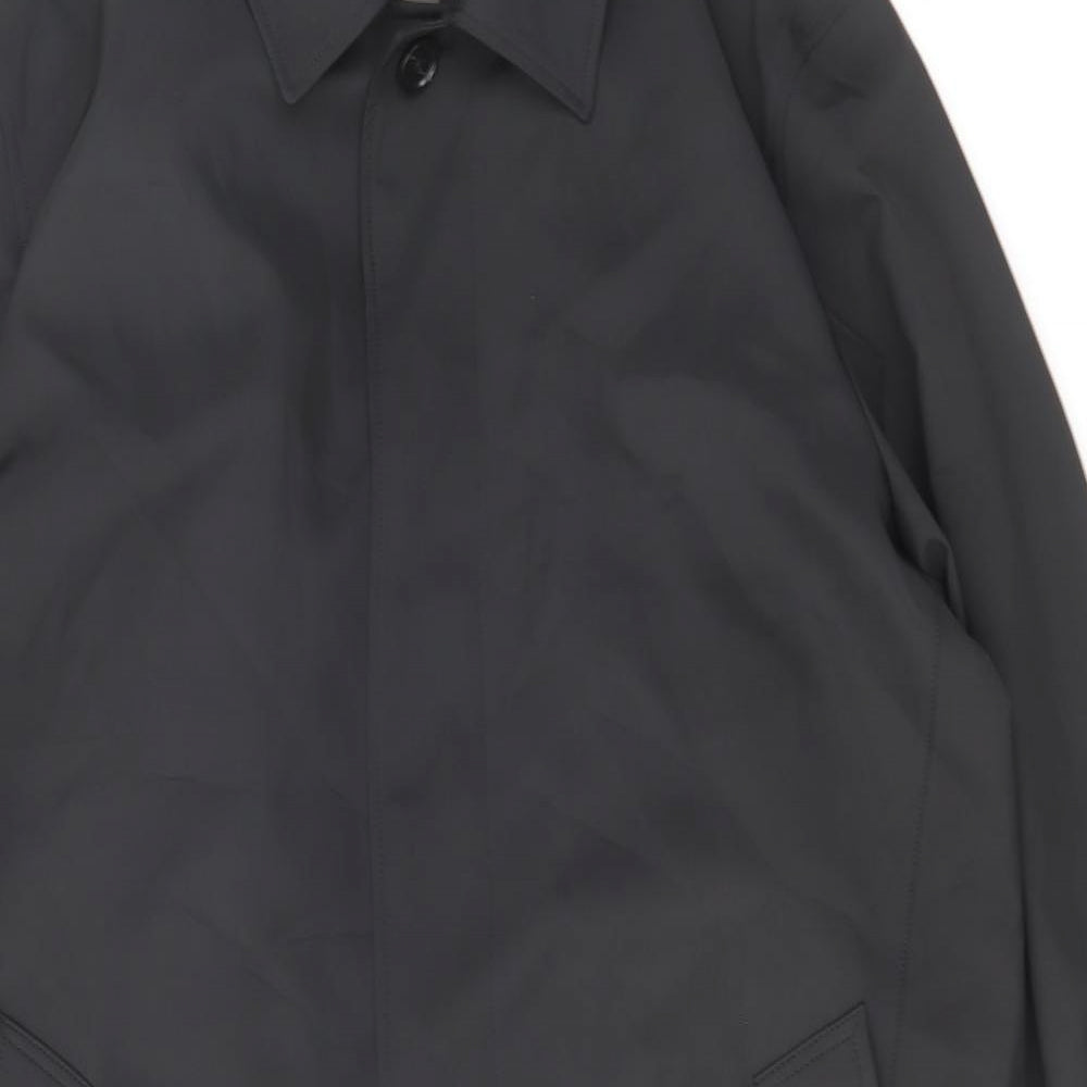 Marks and Spencer Mens Black Overcoat Coat Size XL Button