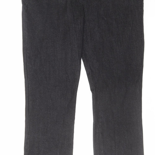 Cotton Traders Womens Black Cotton Straight Jeans Size 18 L29 in Regular