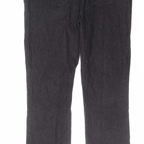 Cotton Traders Womens Black Cotton Straight Jeans Size 18 L29 in Regular