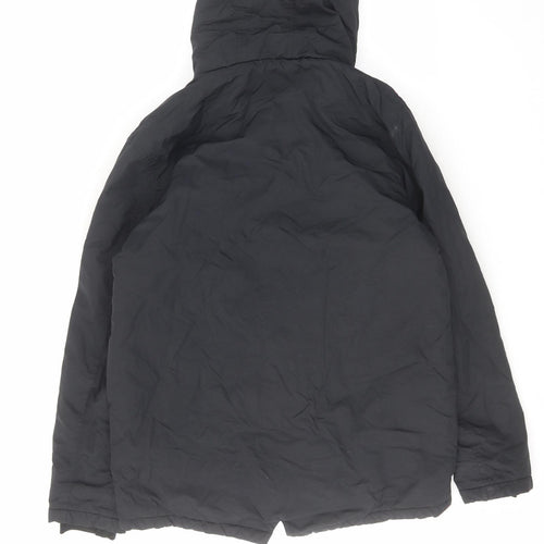 Marks and Spencer Boys Black Parka Jacket Size 14-15 Years Zip