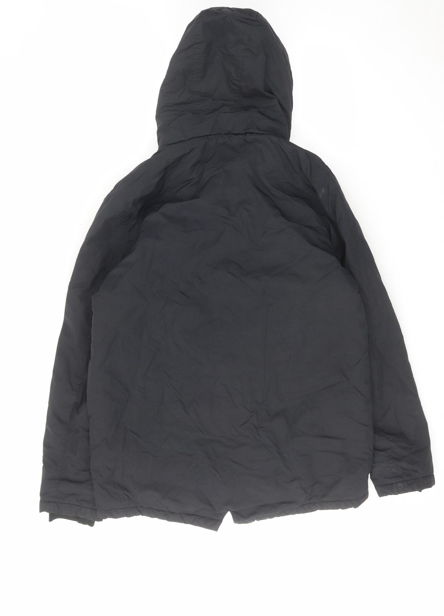Marks and Spencer Boys Black Parka Jacket Size 14-15 Years Zip