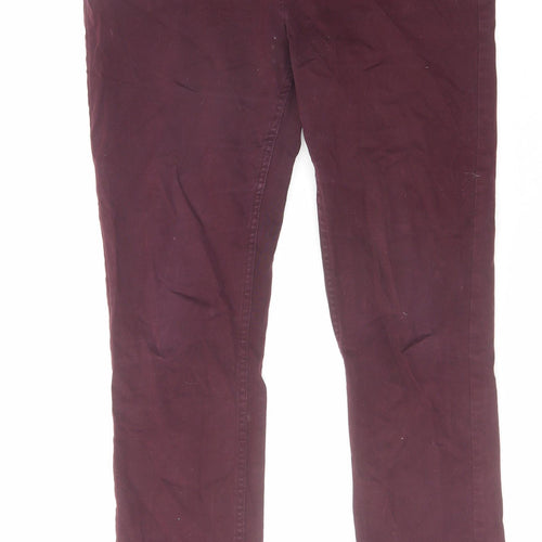 MANTARAY PRODUCTS Womens Red Cotton Skinny Jeans Size 14 L29 in Regular Zip