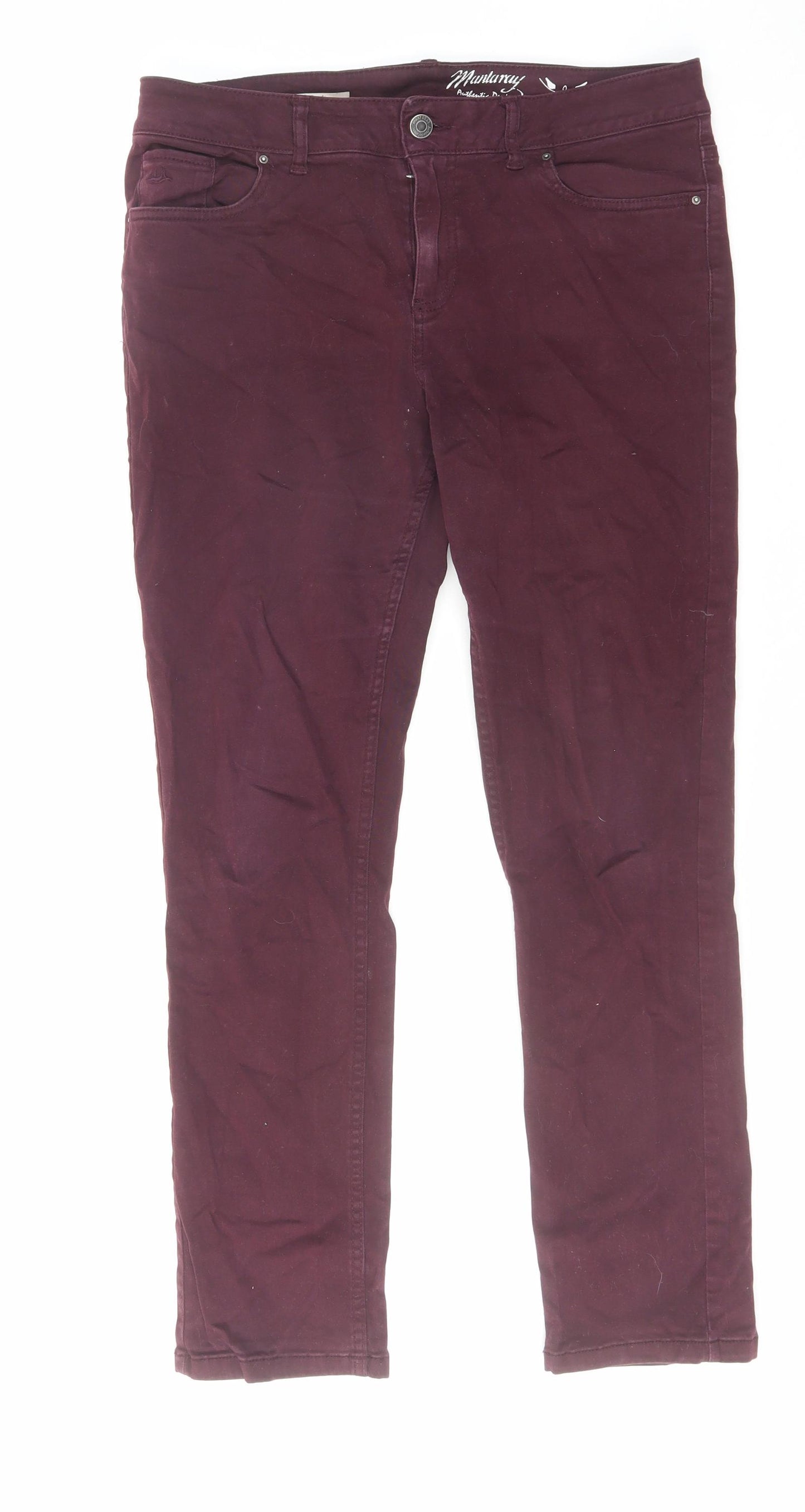 MANTARAY PRODUCTS Womens Red Cotton Skinny Jeans Size 14 L29 in Regular Zip
