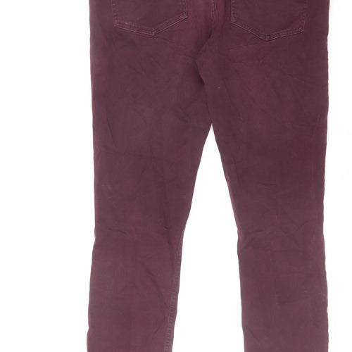 MANTARAY PRODUCTS Womens Red Cotton Skinny Jeans Size 14 L29 in Regular Zip