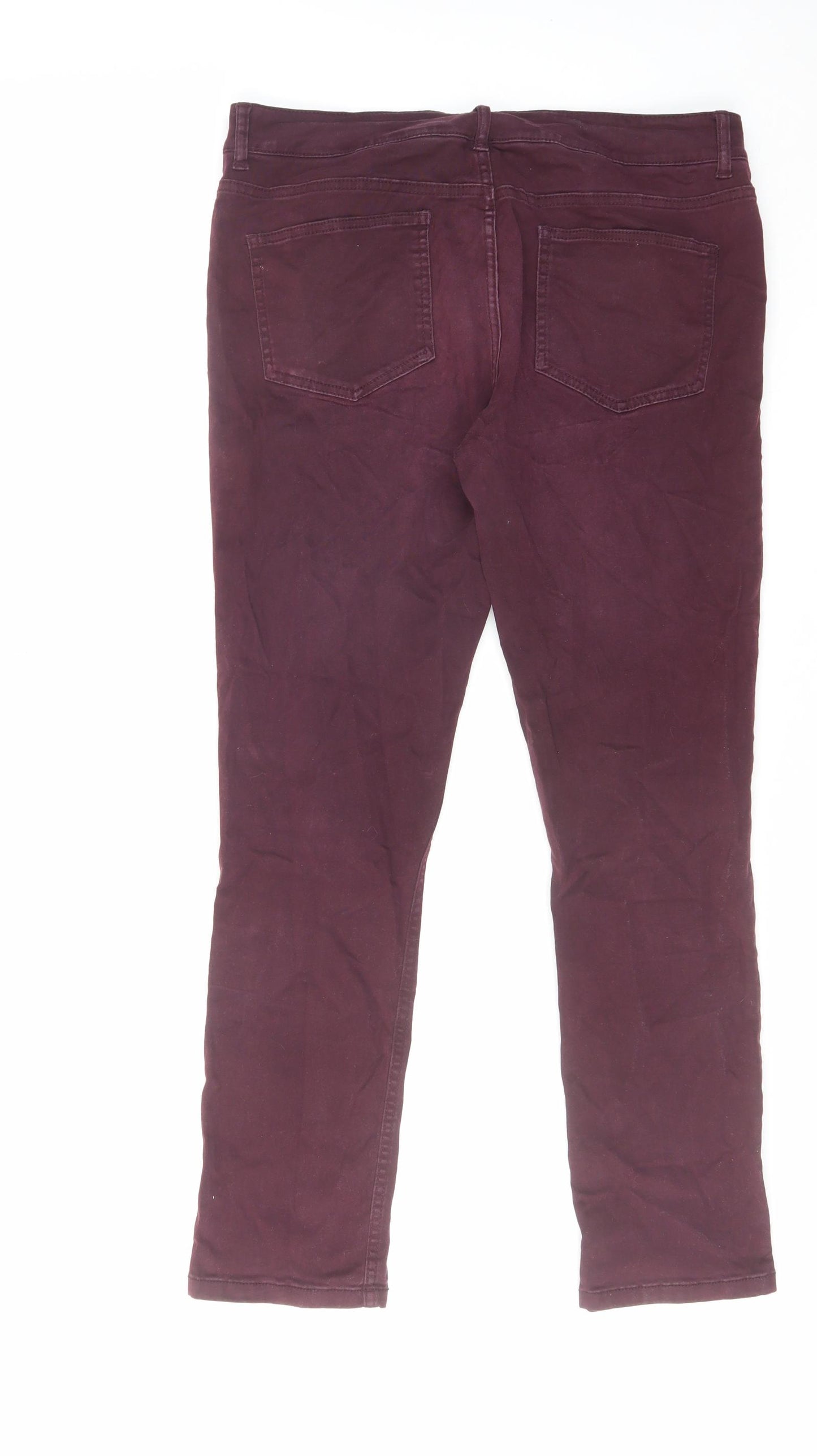 MANTARAY PRODUCTS Womens Red Cotton Skinny Jeans Size 14 L29 in Regular Zip