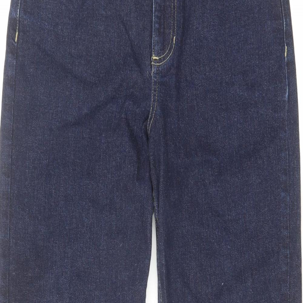 Liz Claiborne Womens Blue Cotton Straight Jeans Size 6 L26 in Regular Zip