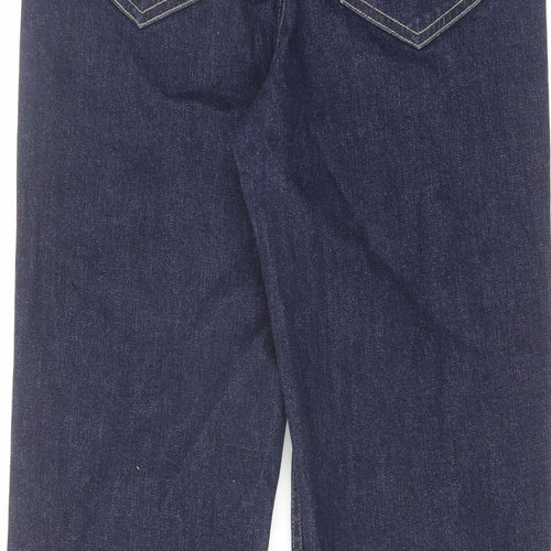 Liz Claiborne Womens Blue Cotton Straight Jeans Size 6 L26 in Regular Zip