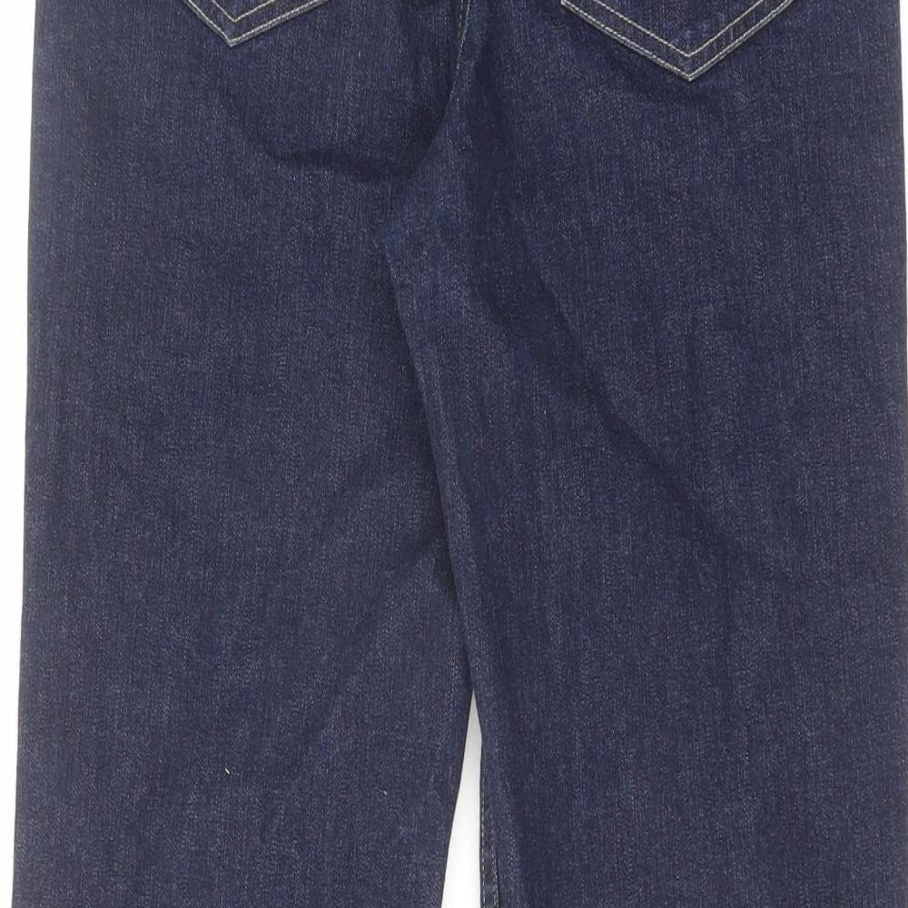 Liz Claiborne Womens Blue Cotton Straight Jeans Size 6 L26 in Regular Zip